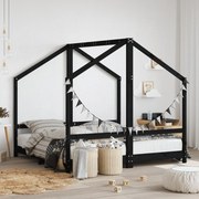 vidaXL Estrutura de cama infantil 2x(80x160) cm pinho maciço preto