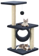 Árvore p/ gatos c/ postes arranhadores sisal 65 cm azul escuro