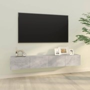 vidaXL Móveis de TV parede 2pcs 100x30x30cm madeira cinza cimento