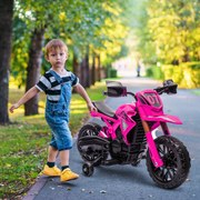 Mota Elétrica para Crianças Moto a Bateria para Crianças 6V com Rodas de Treino e Buzina 105x57x62 cm Rosa