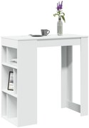 vidaXL Mesa de bar com prateleiras derivados de madeira branco