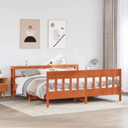 vidaXL Cama sem colchão 180x200 cm pinho maciço castanho-mel