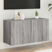vidaXL Móvel de parede para TV 80x30x41 cm cinzento sonoma