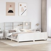 Cama com estante sem colchão 180x200 cm madeira maciça branco