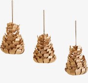 Pack De 3 Enfeites De Natal Em Papel Iverez Amarelho Ouro - Sklum