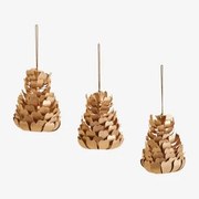 Pack De 3 Enfeites De Natal Em Papel Kiyoto Amarelho Ouro - Sklum