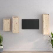 vidaXL Móveis de TV 3 pcs madeira de pinho maciça