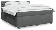 vidaXL Cama com molas/colchão 180x200 cm tecido cinzento-escuro