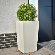 vidaXL Vaso/floreira de jardim 45x45x75 cm aço branco