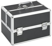 vidaXL Caixa de maquilhagem 22x30x21 cm alumínio preto