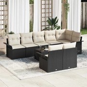 vidaXL Conjunto de Sofá de Jardim 8 Peças com Almofadas Marrom Rattan