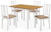 vidaXL 5 pcs conjunto de jantar MDF branco