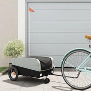 vidaXL Reboque para bicicleta 30 kg ferro preto e cinza