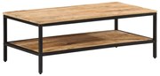 vidaXL Mesa de centro 100x50x35 cm madeira de mangueira áspera maciça