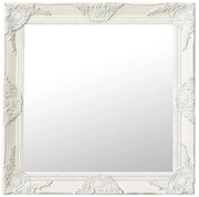 vidaXL Espelho de parede estilo barroco 60x60 cm branco