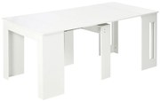 HOMCOM Mesa de Jantar Extensível para 4-6 Pessoas com Lateral Abatível Mesa Auxiliar Multifuncional 180x85x75cm Branco