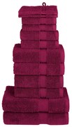 12 pcs Conjunto de toalhas premium SOLUND 600 gsm bordô
