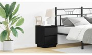 vidaXL Mesa de Cabeceira com Luzes LED Preta 39x34,5x50 cm