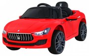 Carro elétrico para Crianças 12V Maserati Ghibli Rodas de EVA, Assento de couro vermelho