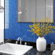 Ladrilhos de mosaico 11 pcs 30x30 cm vidro azul