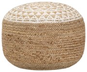 vidaXL Pufe artesanal branco 45x30 cm juta