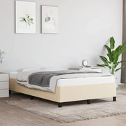 vidaXL Estrutura de cama sem colchão 120x190 cm tecido creme