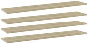 Prateleiras estante 4pcs 100x20x1,5cm contrapl. carvalho sonoma