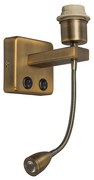 Luminária de parede em bronze incluindo LED com braço de leitura - Brescia Combi Clássico / Antigo,Moderno