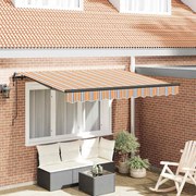 vidaXL Toldo Retrátil Laranja e Azul 250 x 200 cm tecido
