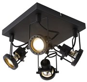 Ponto industrial preto 4-light - Suplux Industrial