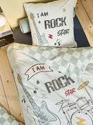 Conjunto capa de edredão + fronha de almofada para criança, Rocky Music verde-salva