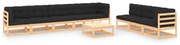 vidaXL 9 pcs conjunto lounge de jardim c/ almofadões pinho maciço
