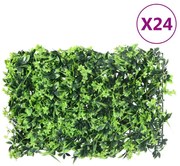  vidaXL Vedação de folhas artificiais 24 pcs 40x60 cm verde