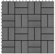 Ladrilhos de pavimento 11 pcs WPC 1m² 30x30 cm cinzento