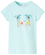T-shirt de criança ciano-claro 128