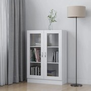 vidaXL Armário vitrine 82,5x30,5x115 cm derivados de madeira branco