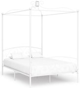 Estrutura de cama com dossel metal 140x200 cm branco
