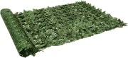 vidaXL Tela de privacidade p/ varanda c/ folhas 300x150cm verde-escuro