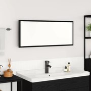 vidaXL Espelho de Banheiro LED Carvalho Preto Vidro, MDF Grande Espelho