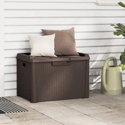 vidaXL Caixa de arrumação para jardim 125 L PP castanho