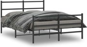 vidaXL Estrutura de cama com cabeceira e pés 140x200 cm metal preto
