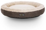 FEANDREA Cama para Cachorro, Sofá para Cachorro, Cama para Gato, Formato de Donut, Redondo, 65 cm de Diâmetro, Marrom PGW65C