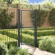 vidaXL Portão de jardim em rede aço galvanizado 100x225 cm cinzento