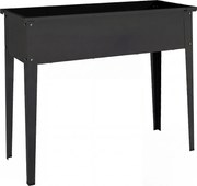 Outsunny Horta Elevada em Metal, Jardineira Elevada 80L com bordas arredondadas, Orifício de Drenagem, 100 x 40 x 80 cm, Preto | Aosom Portugal