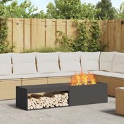 vidaXL Fire Pit Preto 160 x 45 x 35 cm Aço