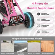 Passeio com pedal de 4 rodas e assento ajustável - vermelho
