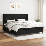 vidaXL Cama com molas/colchão 200x200 cm tecido preto