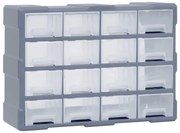 Caixa organizadora com 16 gavetas médias 52x16x37 cm