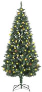 vidaXL Árvore de Natal artificial com pinhas pré-iluminada 180 cm
