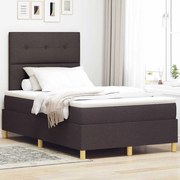 vidaXL Cama Box Spring com Colchão Marrom Escuro 120x200 cm Tecido